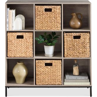 Best Choice Products Elevated 9-Cube Storage Organizer, 11in Shelf, Bookcase, Display Shelf, w/ Metal Legs