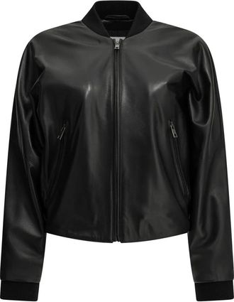 Semper Leren Bomberjack - Dames - Leren en Su&egrave;de Jassen - Zwart - XS - Leer - Jassen