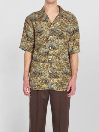 Saint Laurent printed viscose short-sleeve bowling shirt