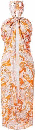 Melissa Odabash Ellie Printed Pareo In Mirage Orange