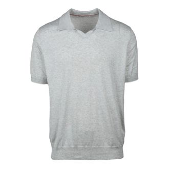 Brunello Cucinelli Brunello Cucinelli, Polo Shirts, male, Gray, Size: XL Polo in maglia