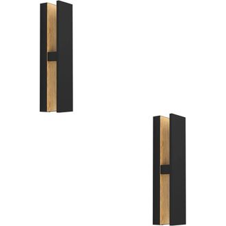Loops 2 PACK Stylish Modern LED Wall Light in Black & Brown for Indoor Use