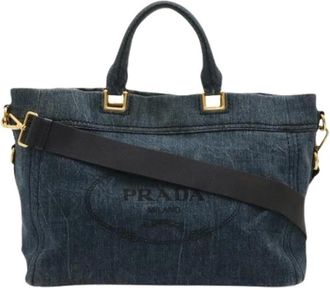 Prada Pre-owned Tote Bags, female, Blue, Size: ONE SIZE Pre-owned Vintage Tote Bag