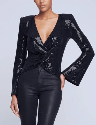 L'agence Katya Bell Sleeve Top In Black