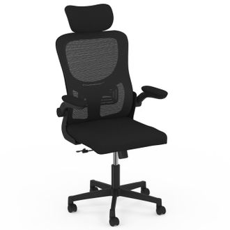 IDMarket Idmarket - Silla De Oficina James En Tejido Transpirable Y Reposacabezas Con Ruedas Negras