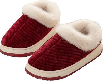 Generic Womens Slippers Casual Memory Foam Plush Fleece Lined Closed Toe Anti-Slide Home Slippers for Ladies Indoor House