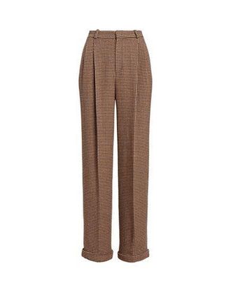 Ralph Lauren PLEATED HOUNDSTOOTH TWEED PANT