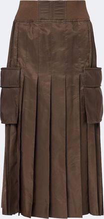 sacai Pleated twill midi skirt