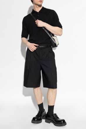 Ami Wool Polo, Mens, Black