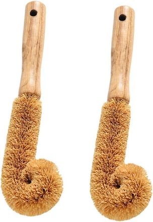 OEM Cepillo De Limpieza Multifuncional De Madera De Palma De 23 X 5,5 Cm, Cepillo Curvo Para Vino. 2 Piezas, Uso Dom&eacute;stico, Limpieza Profunda