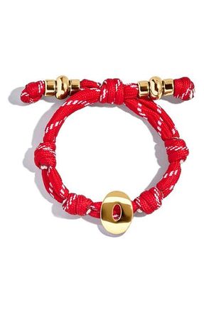 BaubleBar Knotty Initial Bracelet in Red O at Nordstrom