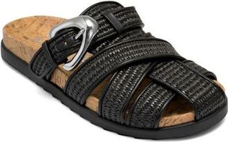 Aerosoles Liberty Woven Raffia Fisherman Mule in Black Basket Raffia at Nordstrom, Size 8.5