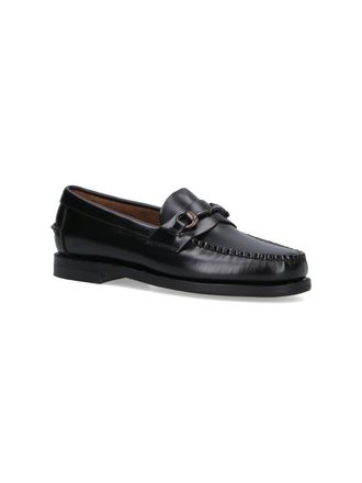 Sebago Womens Flat Shoes Black Upper: Leather