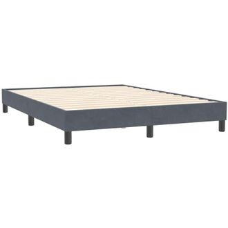 vidaXL Estructura De Cama Sin Colch&oacute;n Terciopelo Gris Oscuro 140x210cm Vidaxl