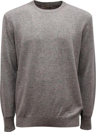 Ballantyne Kasjmier Trui Pullover Melange Grijs - Heren - Ronde hals truien - Grijs - S - Kasjmier - Truien & Vesten
