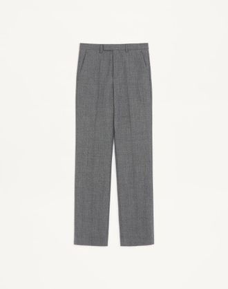 Valentino Valentino Moulin&eacute; Wool Trousers Man BLACK/GREY 44