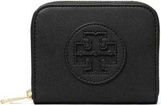 Tory Burch Ella Bio Small Zip Wallet - Dames - Portefeuilles - Zwart - ONE Size - Accessoires