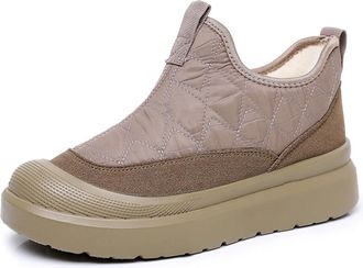 Generic Womens Slipper Shoes Lightweight House Shoes Slip-On Winter Booties Anti-Slip With Fur Lining Ankle Boots Gift For Mom(Brown,6.5 UK)