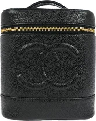 Chanel Pre-owned Handbags, female, Black, Size: ONE SIZE Pre-owned Leather Handbag