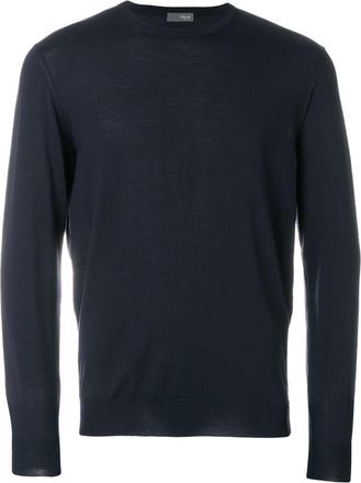 Drumohr Navy Blue Logo Detail Sweater