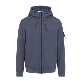 Stone Island Hooded Soft Shell Jacket - Heren - Zomerjassen - Blauw - L - Polyester - Jassen