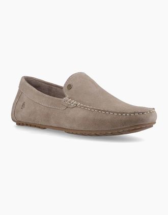 Hush Puppies Mens Hush Puppies Ralph Suede Leather Mens Taupe Loafers - Grey - Size: 10