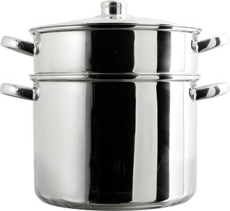 The Home Deco Factory Cook Concept, Kc0006, Macchina Per Cous Cous In Metallo Con Coperchio In Vetro, Capacit&agrave; 8 L, Compatibile Con Tutte Le Fonti Di Calore, Cottura Ottima