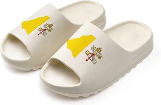 Generic Vatican Map Flag Slides for Women Men Soft Thick Bottom Coconut Slippers Sandals for Bathroom Beach