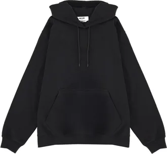 Msgm Logo-Embroidered Cotton Sweatshirt - Black