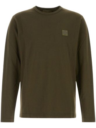 Stone Island Patch Detail Long-Sleeve Crewneck T-Shirt