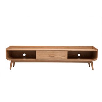 Miliboo Mueble Tv Escandinavo Madera Clara Fresno L200 Cm Hallen