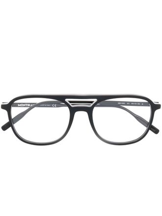 Montblanc double-bridge oversized glasses - Black