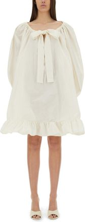 Patou White Round Neck Mini Dress