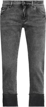 Dolce & Gabbana Faded Denim Straight Leg Regular Fit Jeans for Women in Gray