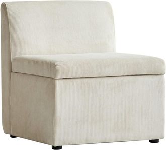 Nordlys Sofá modular de 1 plaza en terciopelo acanalado beige