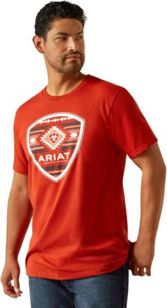 Ariat Geo Fill Logo Front Graphic T-Shirt In Red Ochre