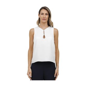 Corte dei Gonzaga Overhemden, Dames, Wit, 3Xl, Polyester, Canotta