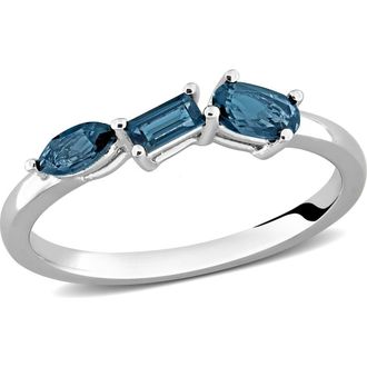 Delmar Multiple Cut Semiprecious Stone Stacking Ring in Blue at Nordstrom Rack, Size 9