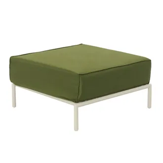 Oviala Otomana para muebles modulares de jard&iacute;n en tela verde caqui