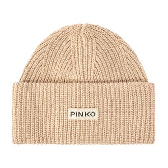 Pinko Pinko - Bosnia Muts - Dames - Accessoires - Beige - Maat: ONE Size Katoen
