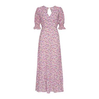 Americandreams Koko Dress Long Open Back - Dames - Casual kleedjes - Paars - S - Kleedjes