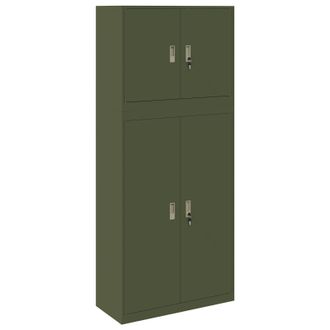 vidaXL Armario De Almacenamiento 2 Uds. Verde Oliva 90 X 40 X 210 Cm Vidaxl
