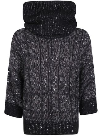 D.exterior D. EXTERIOR Sweater Hooded Galles Soft Alpaca Turtle Neck