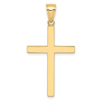 Diamond2Deal 10k Gold Polished Cross Pendant