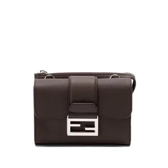 Fendi Double Baguette Leather Messenger Bag