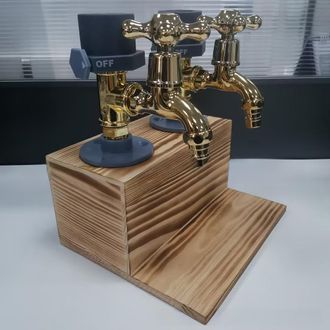 OEM Dispensador De Whisky De Madera, Regalo Para El D&iacute;a Del Padre (dos Salidas De Agua, Base Con Aspecto De Carbono)