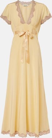 Rixo Marlice lace-trimmed silk maxi dress