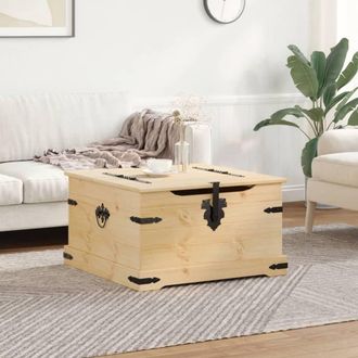 Berkfield Home Storage Box Corona 78x78x45 cm Solid Wood Pine in Light Brown | Size: 78 x 78 x 45 cm