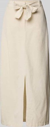 Vila Midirock aus Viskose-Baumwoll-Mix mit Leinen-Anteil Modell PRISILLA in Beige, Gr&ouml;&szlig;e 34