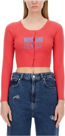 Moschino Painter Cardigan - Dames - Vesten - Rood - L - Truien & Vesten